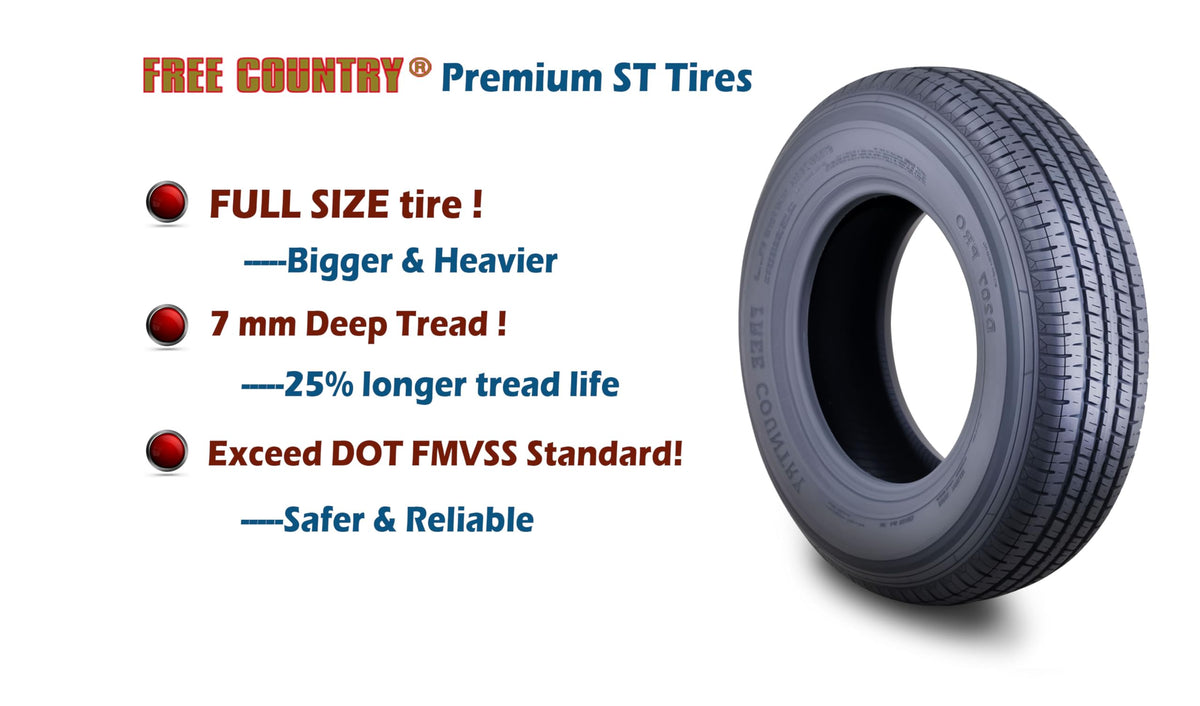 Trailer Tire Wheel ST205/75R15 8PR 5X4.5 White Spoke Pk2 V81093