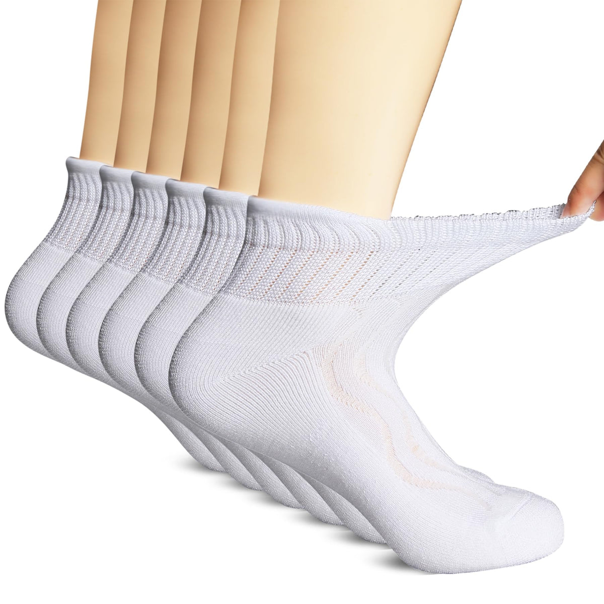 Bamboo Viscose Ankle Diabetic Socks 6 Pairs G6328