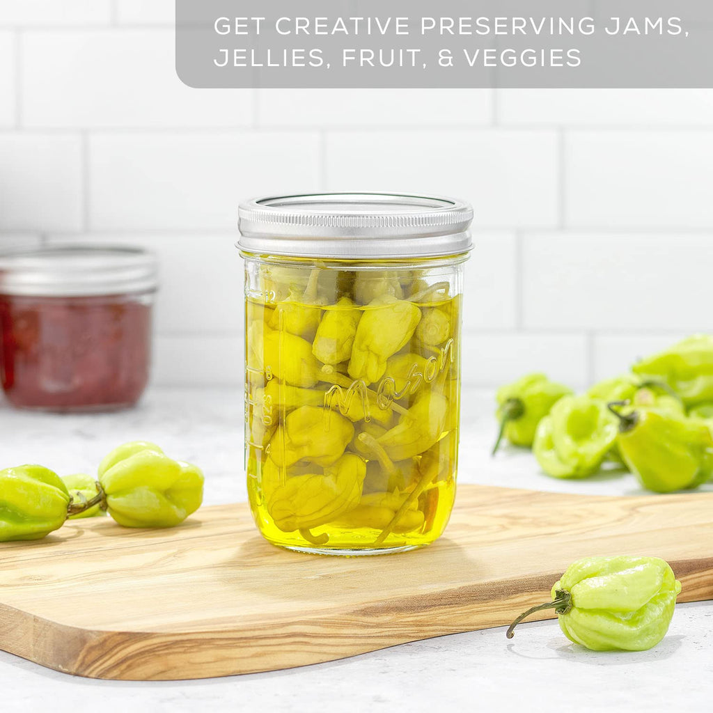 16 Oz 6-Pack Wide Mouth Glass Mason Jars with Lids M676997