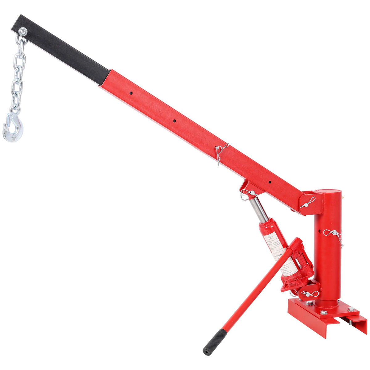 Hydraulic Pickup Truck Crane, 1000 lbs Capacity, 360° Swivel, Red U54176
