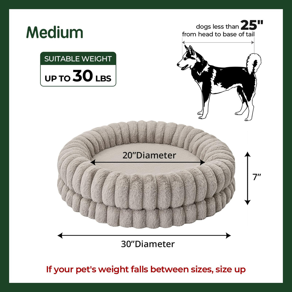 30 Inches Round Washable Dog Bed D1374