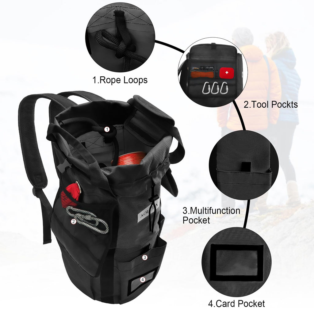 Arborist Rope Storage Bag Large Capacity 1680D Thicken Nylon with Hand Straps A47527