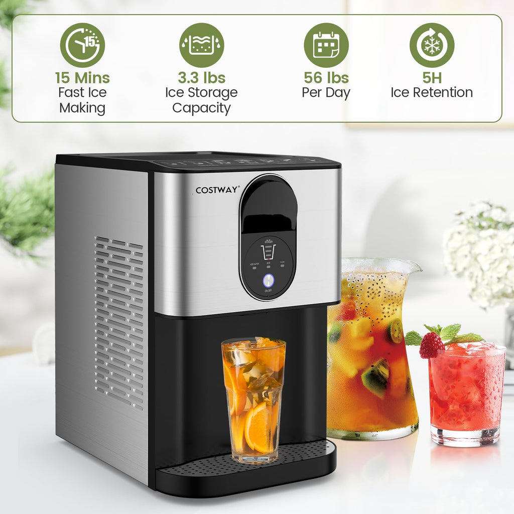 Self Dispensing Nugget Ice Maker Countertop 56Lbs/24H F87239