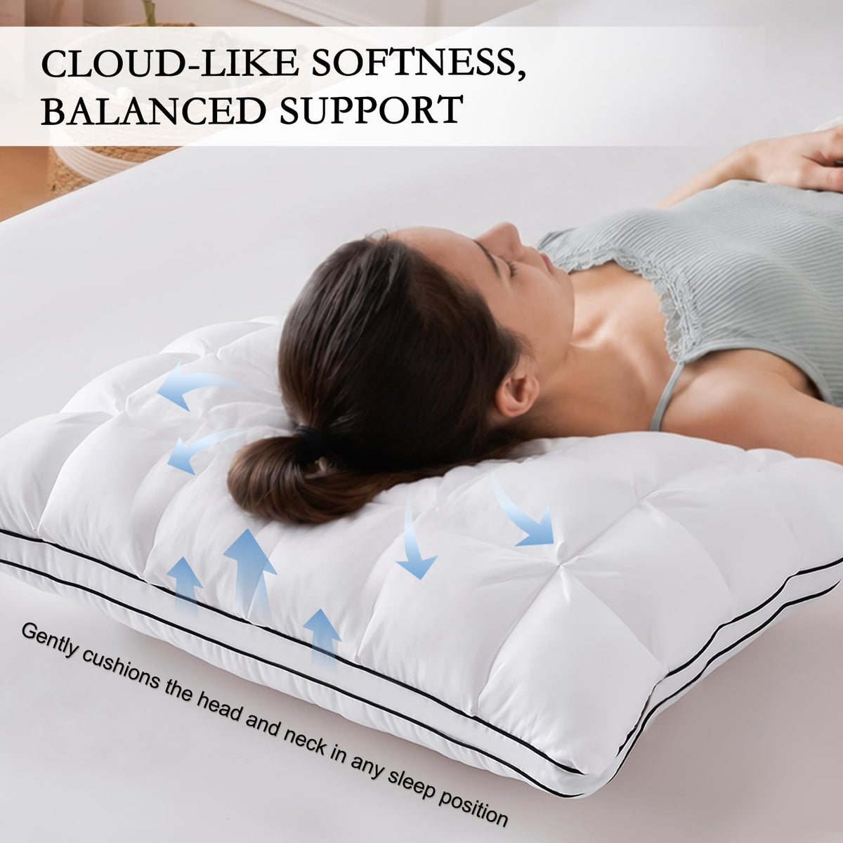 King Size Set of 2 Cotton Pillows T6849