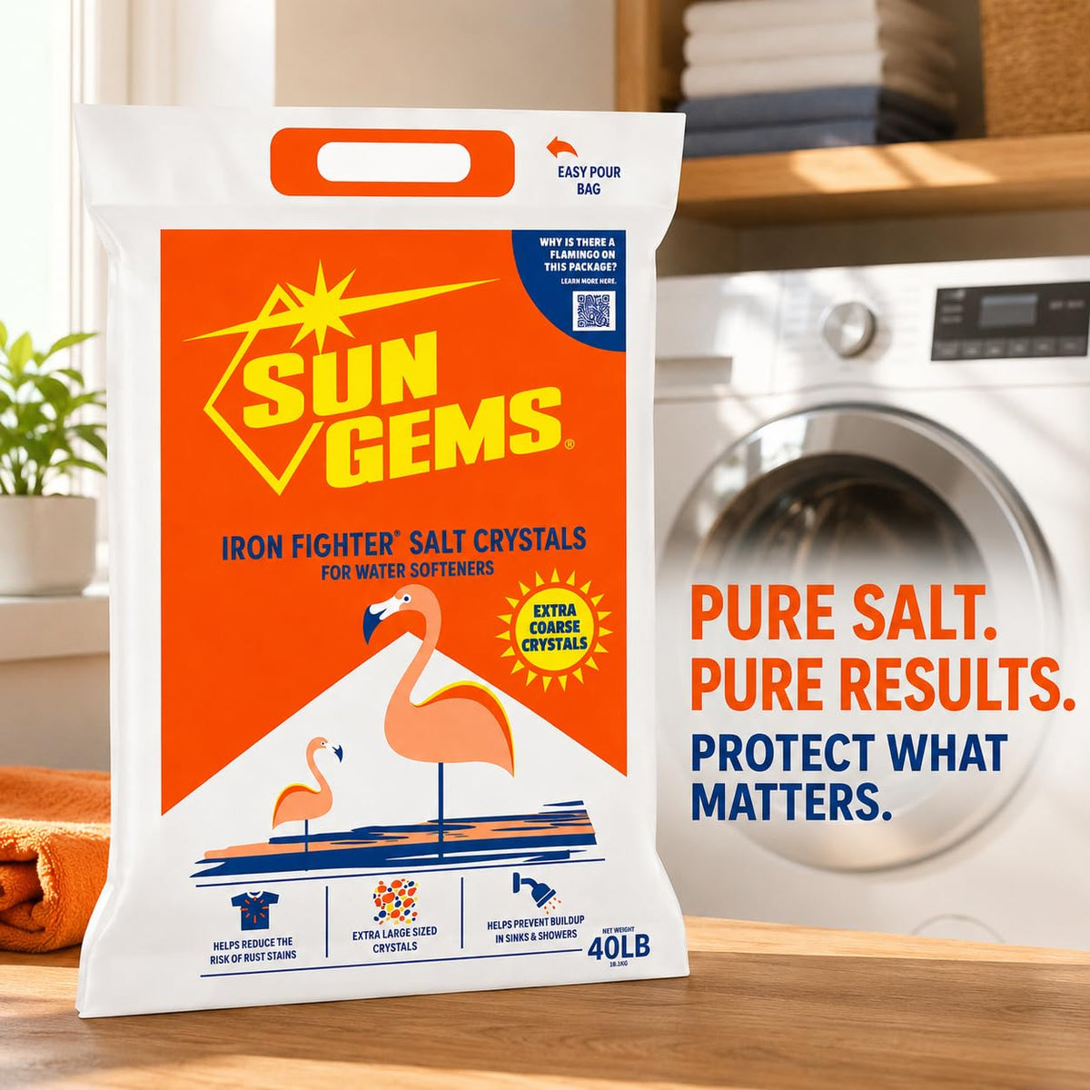 40 lb Extra Coarse Water Softener Salt Crystals J2389