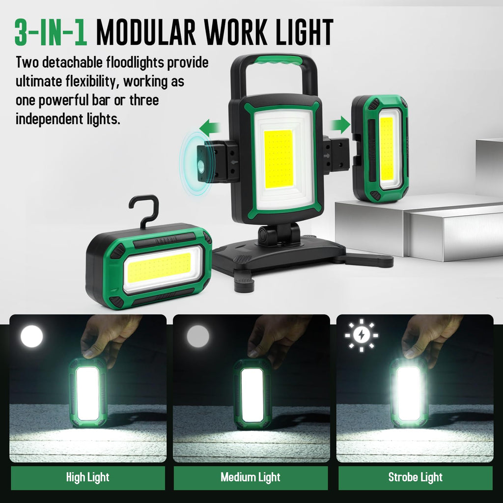 50W 5000LM Rechargeable Magnetic LED Work Light L1395