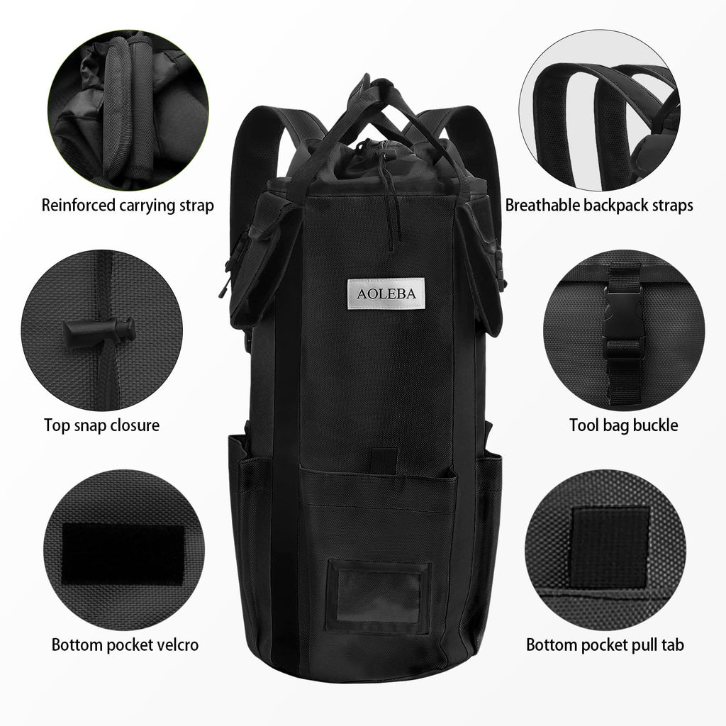 Arborist Rope Storage Bag Large Capacity 1680D Thicken Nylon with Hand Straps A47527