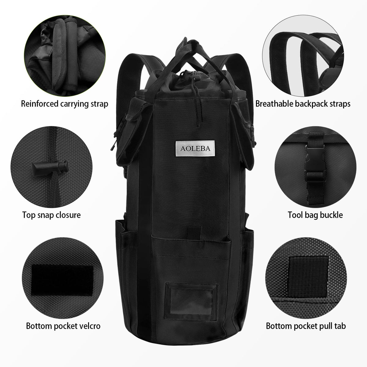 Arborist Rope Storage Bag Large Capacity 1680D Thicken Nylon with Hand Straps A47527