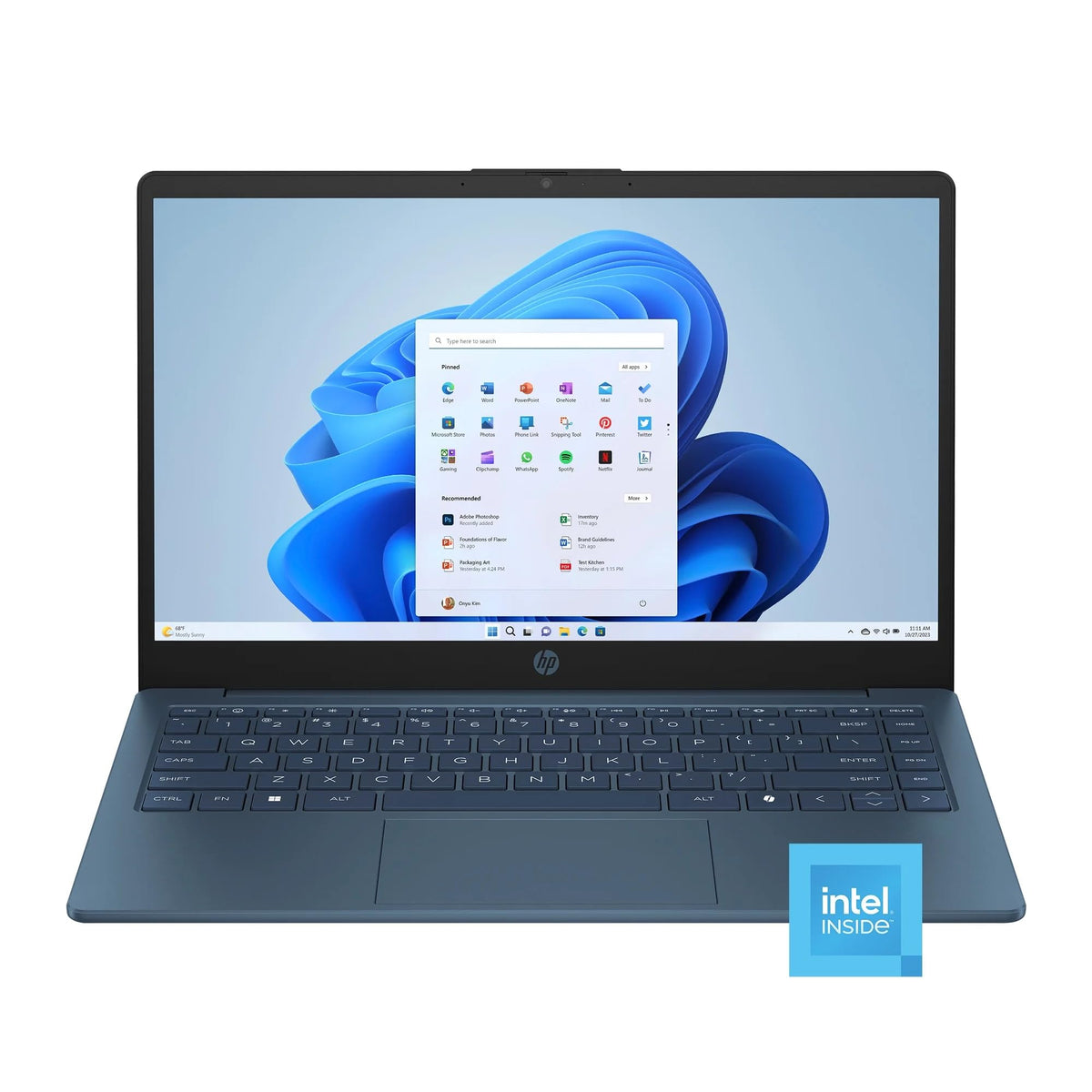 14" HD Laptop, Intel Celeron N150, 4GB RAM, 128GB Storage, Blue U99726