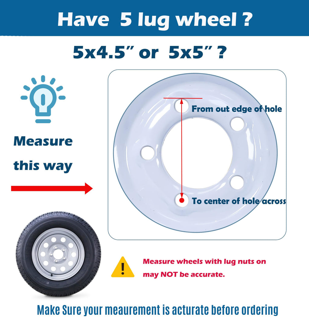 Trailer Tire Wheel ST205/75R15 8PR 5X4.5 White Spoke Pk2 V81093