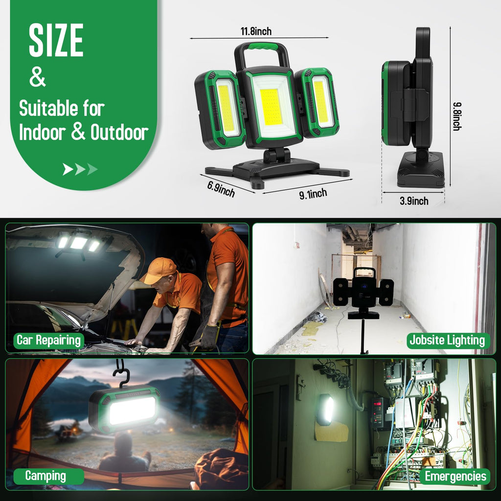 50W 5000LM Rechargeable Magnetic LED Work Light L1395