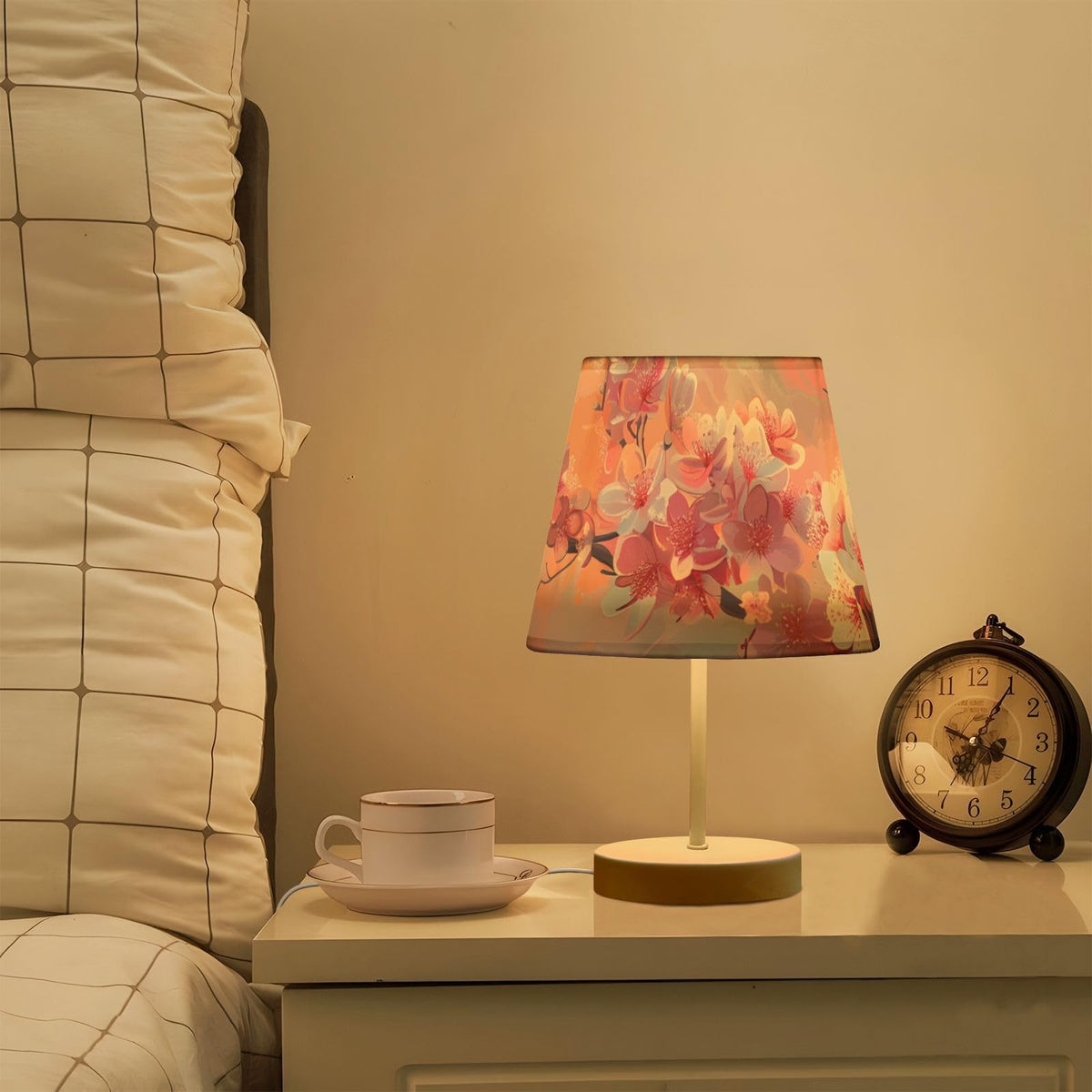 Cherry Blossoms Painting 3-Way Dimmable LED Table Lamp X135703