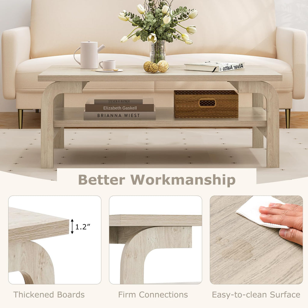 2-Tier Coffee Table with Storage R63351