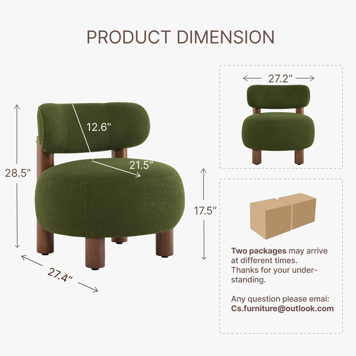 Green Boucle Accent Chair Set of 2 P634