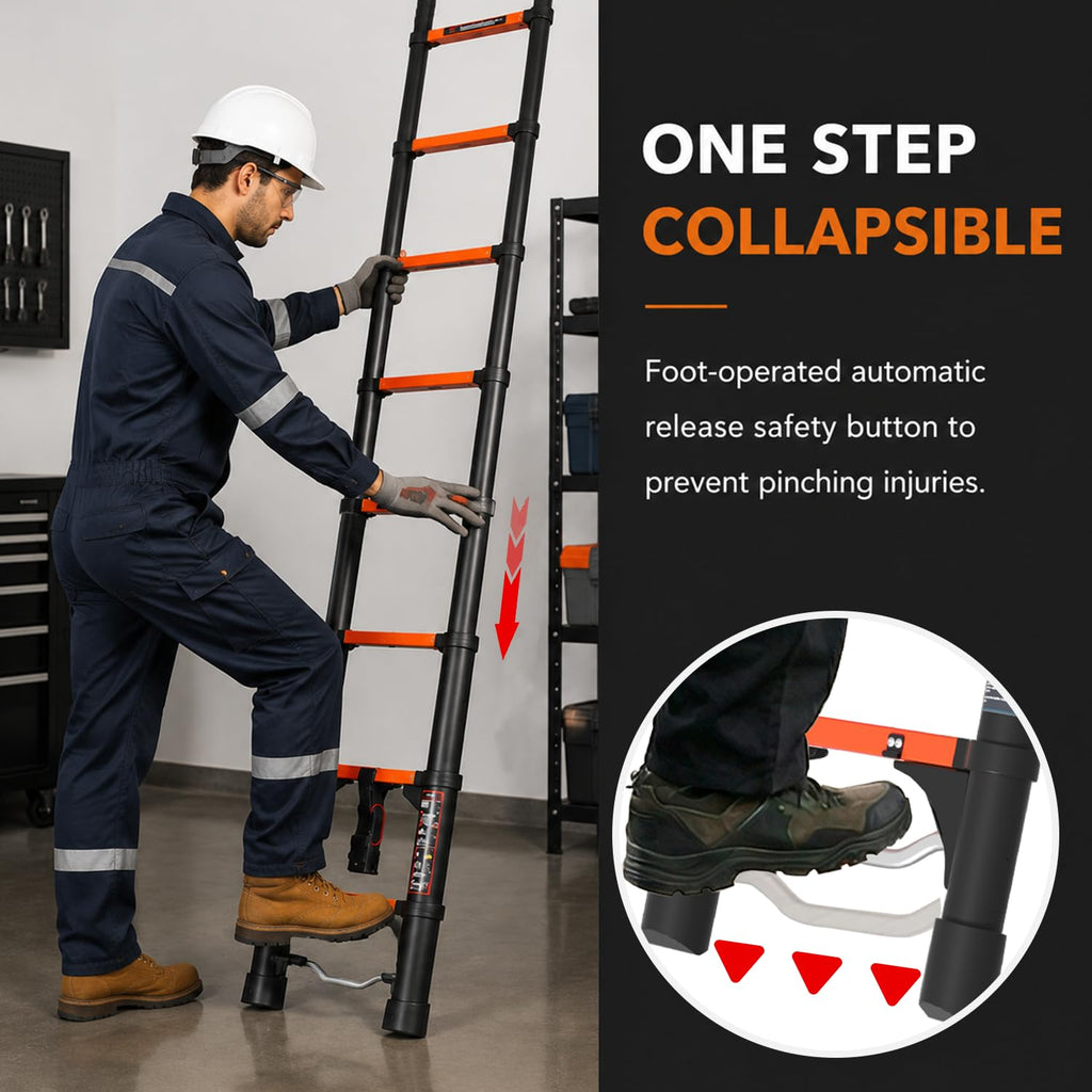 12.5 FT Aluminum Telescopic Ladder 330lbs U743995
