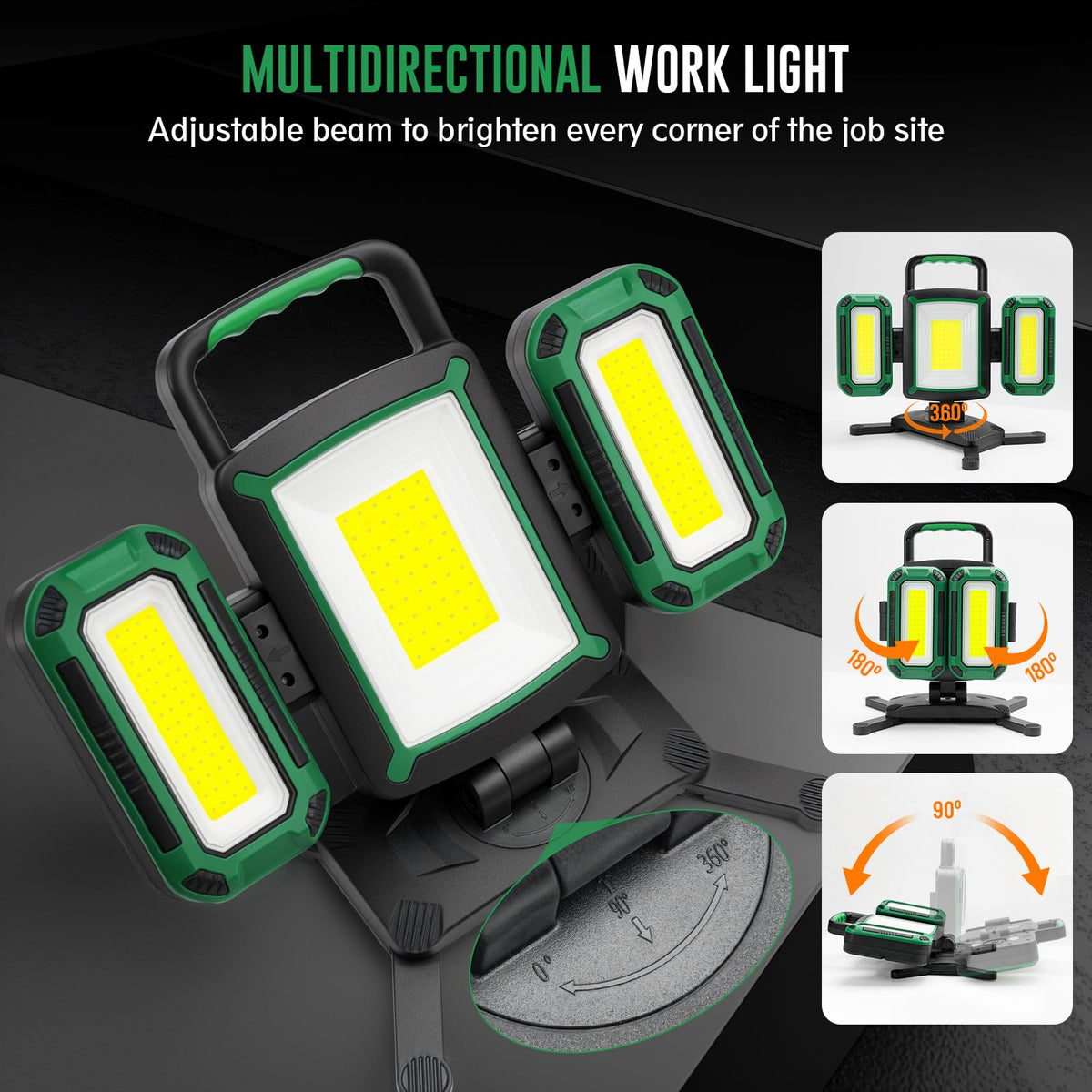 50W 5000LM Rechargeable Magnetic LED Work Light L1395