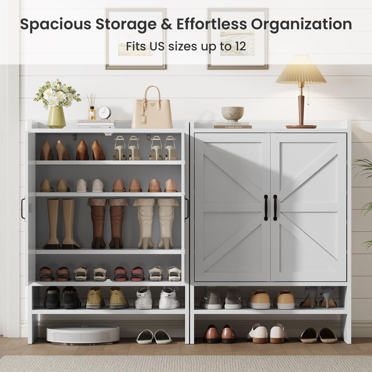 White 5-Tier Shoe Storage Cabinet K686556