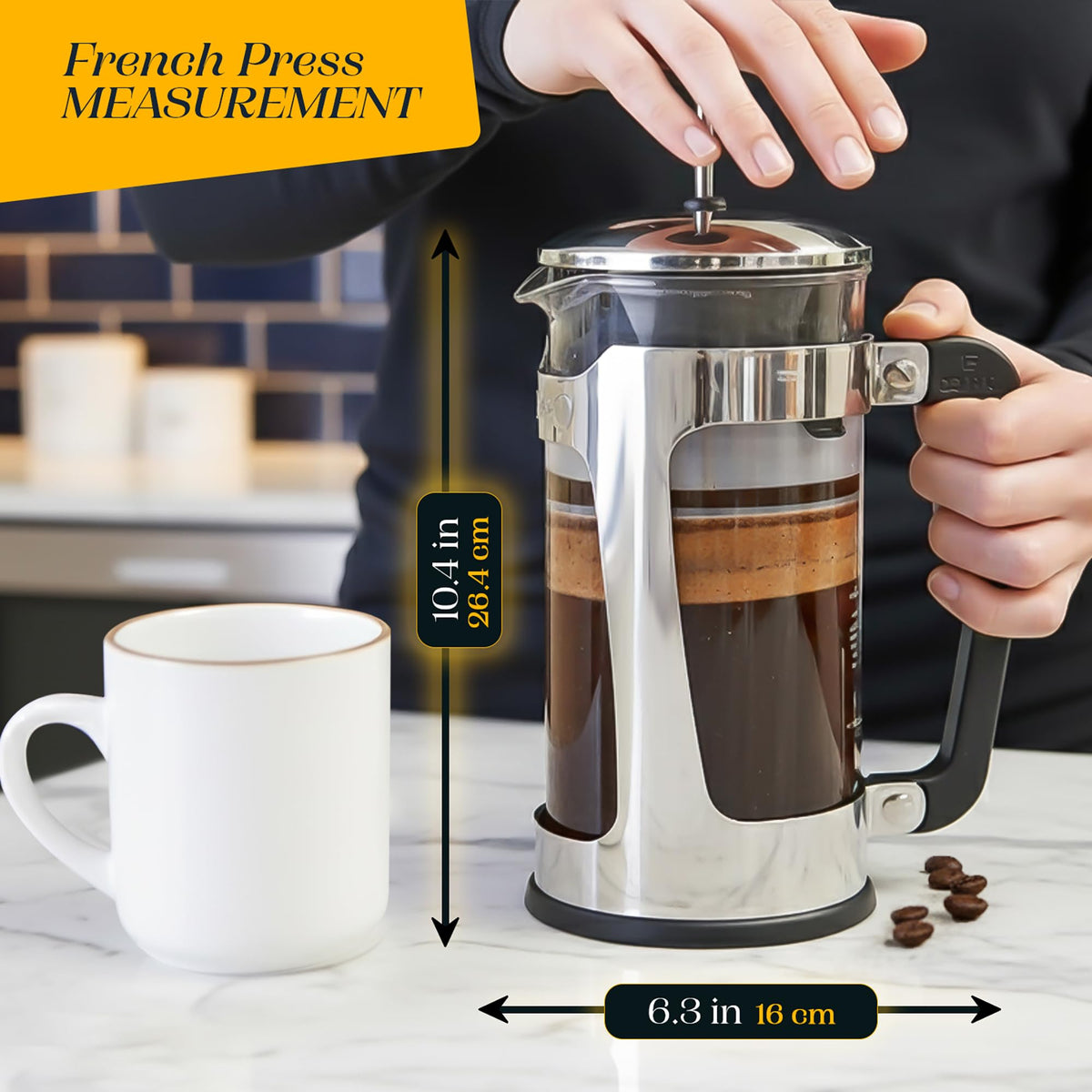 32oz Stainless Steel French Press Coffee Maker Q472