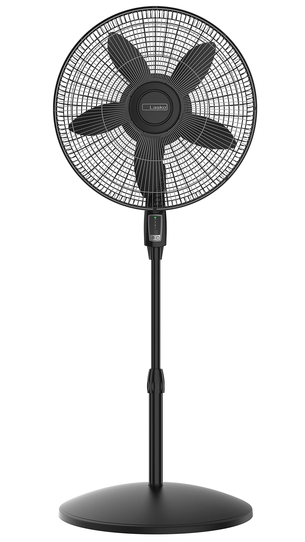 Oscillating Pedestal Fan, Adjustable Height, Remote Control, 4 Speeds, 18", Black M43395