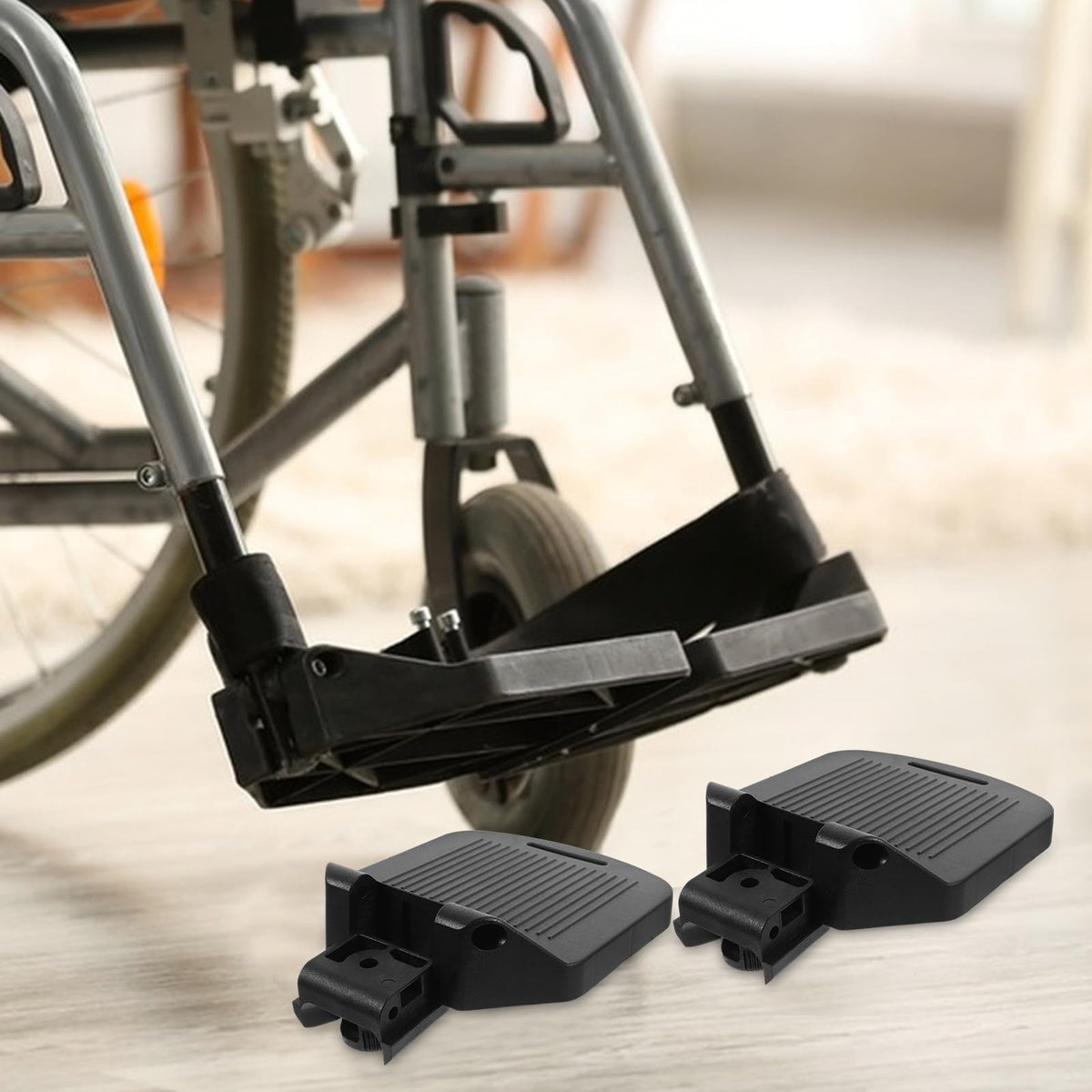 2pcs Adjustable Heavy Duty Wheelchair Footrest D222148