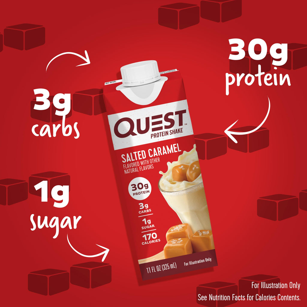 Salted Caramel Protein Shake 4 Count and Chocolate Caramel Pecan Protein Bar 12 Count H337890