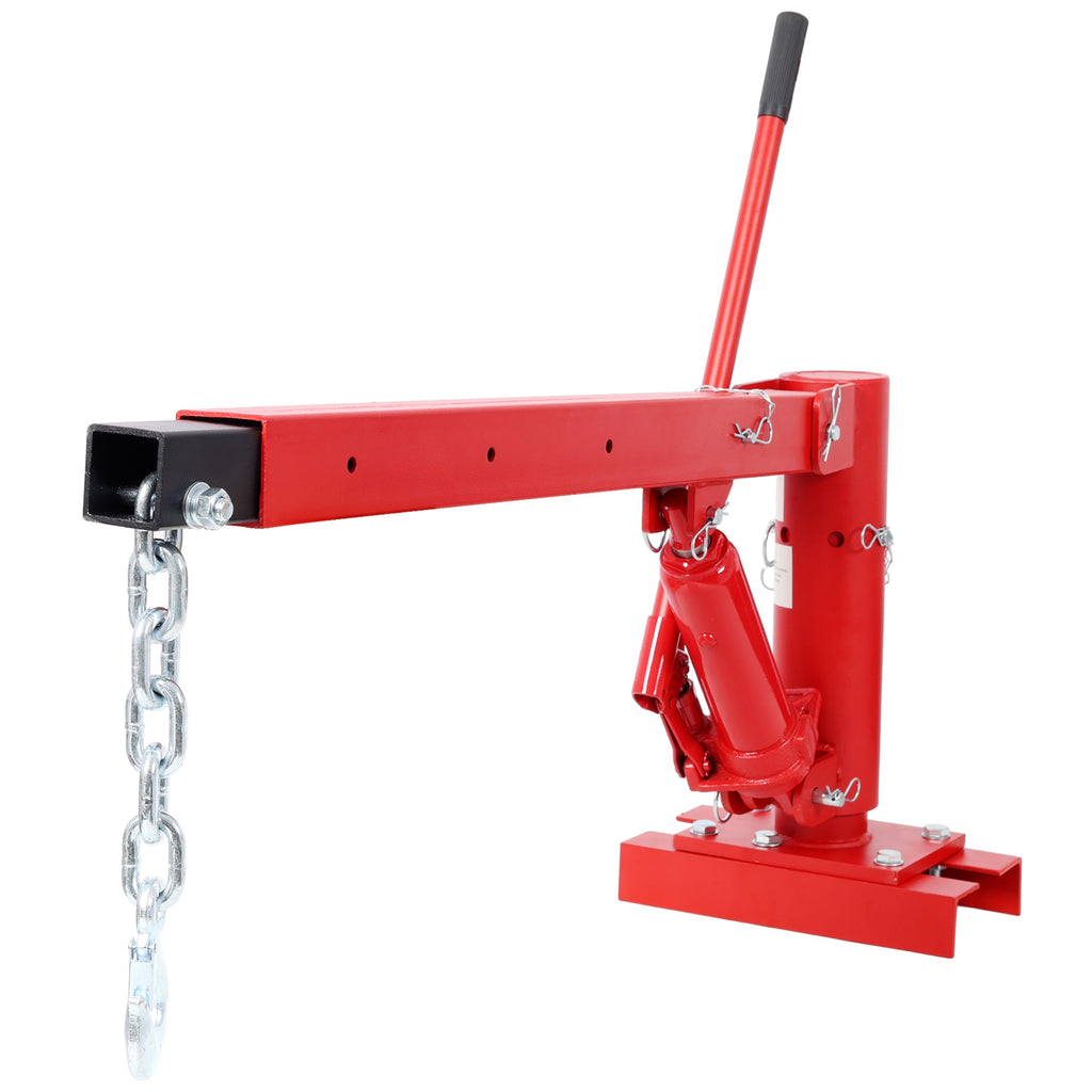 Hydraulic Pickup Truck Crane, 1000 lbs Capacity, 360° Swivel, Red U54176