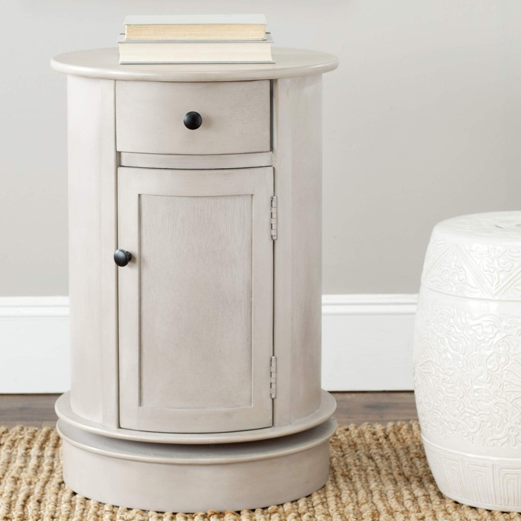 26" Dark Cherry Swivel Storage Accent Table C7533