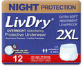 2XL Overnight Adult Diapers, 60”-80" Waist, 12 Pack K47110