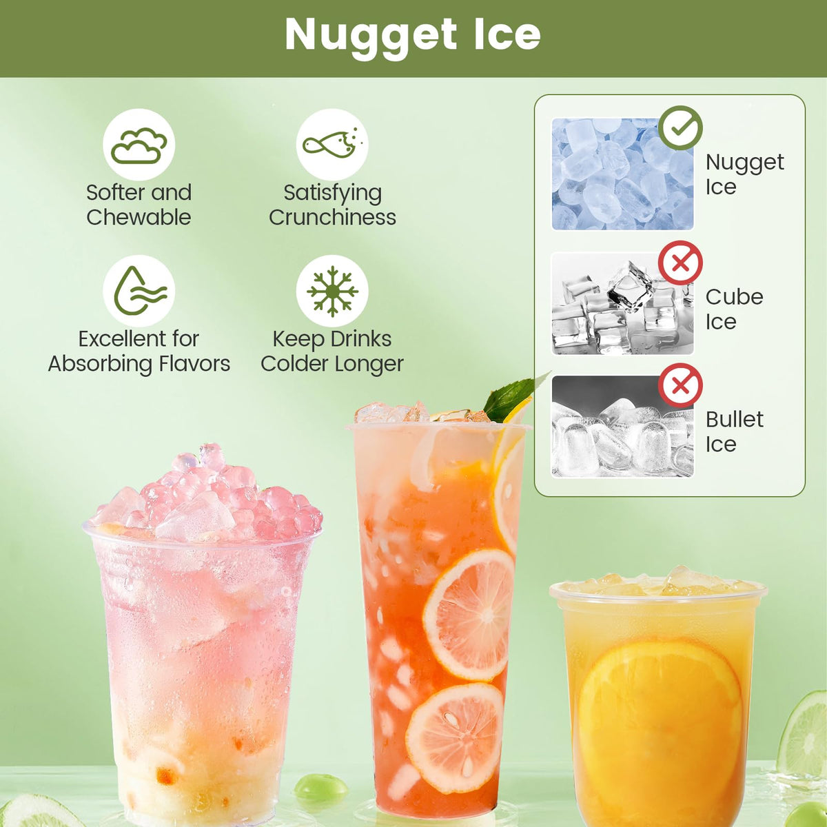 Self Dispensing Nugget Ice Maker Countertop 56Lbs/24H F87239