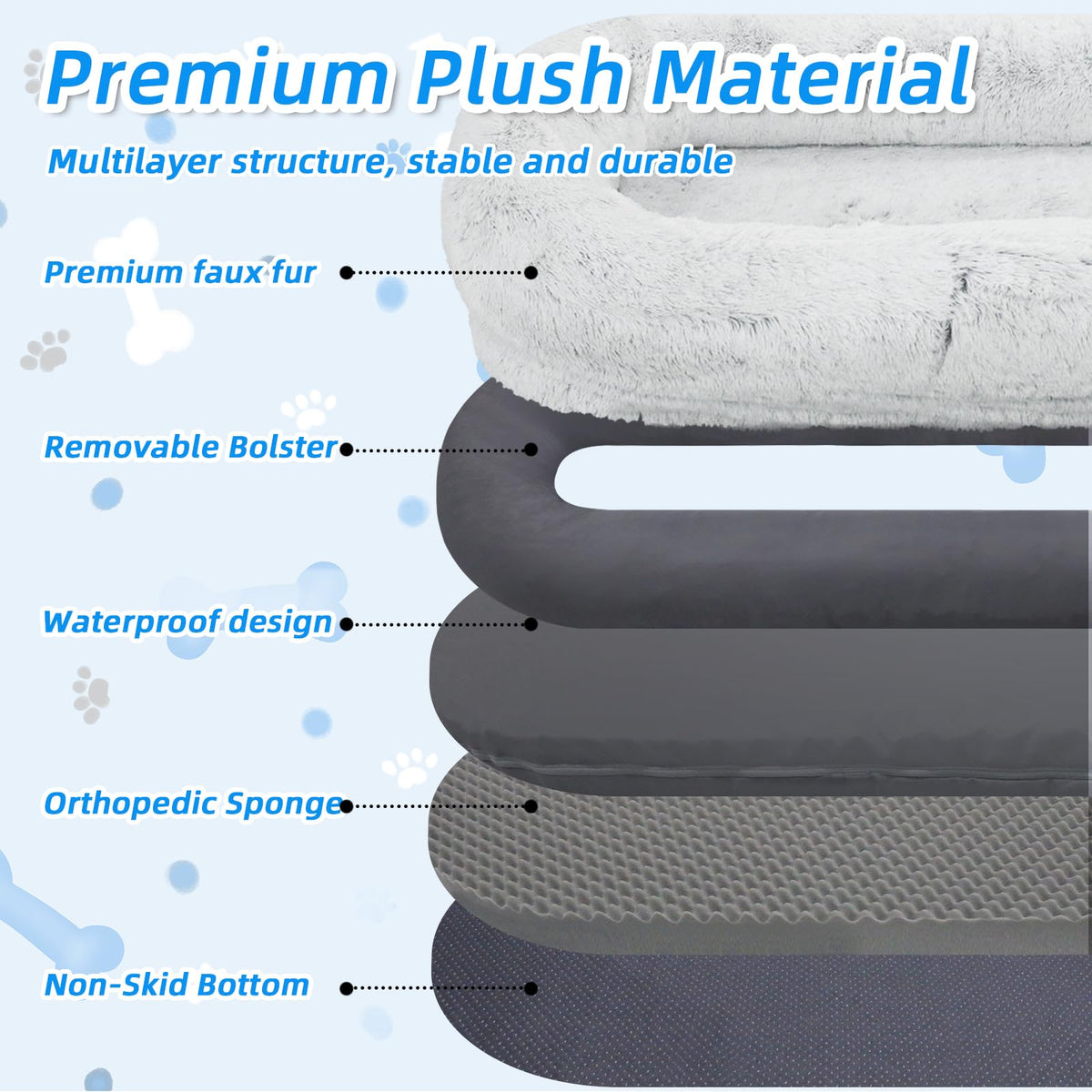 Grey Human Dog Bed C101078