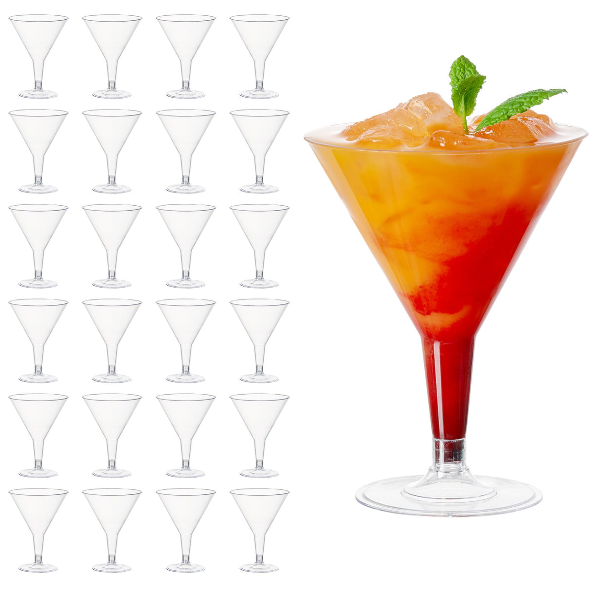 24 Oz Plastic Martini Cocktail Glasses W444953