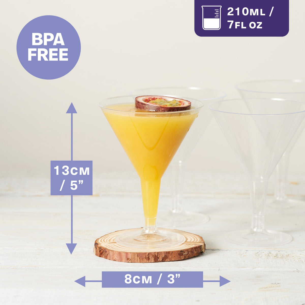 24 Oz Plastic Martini Cocktail Glasses W444953