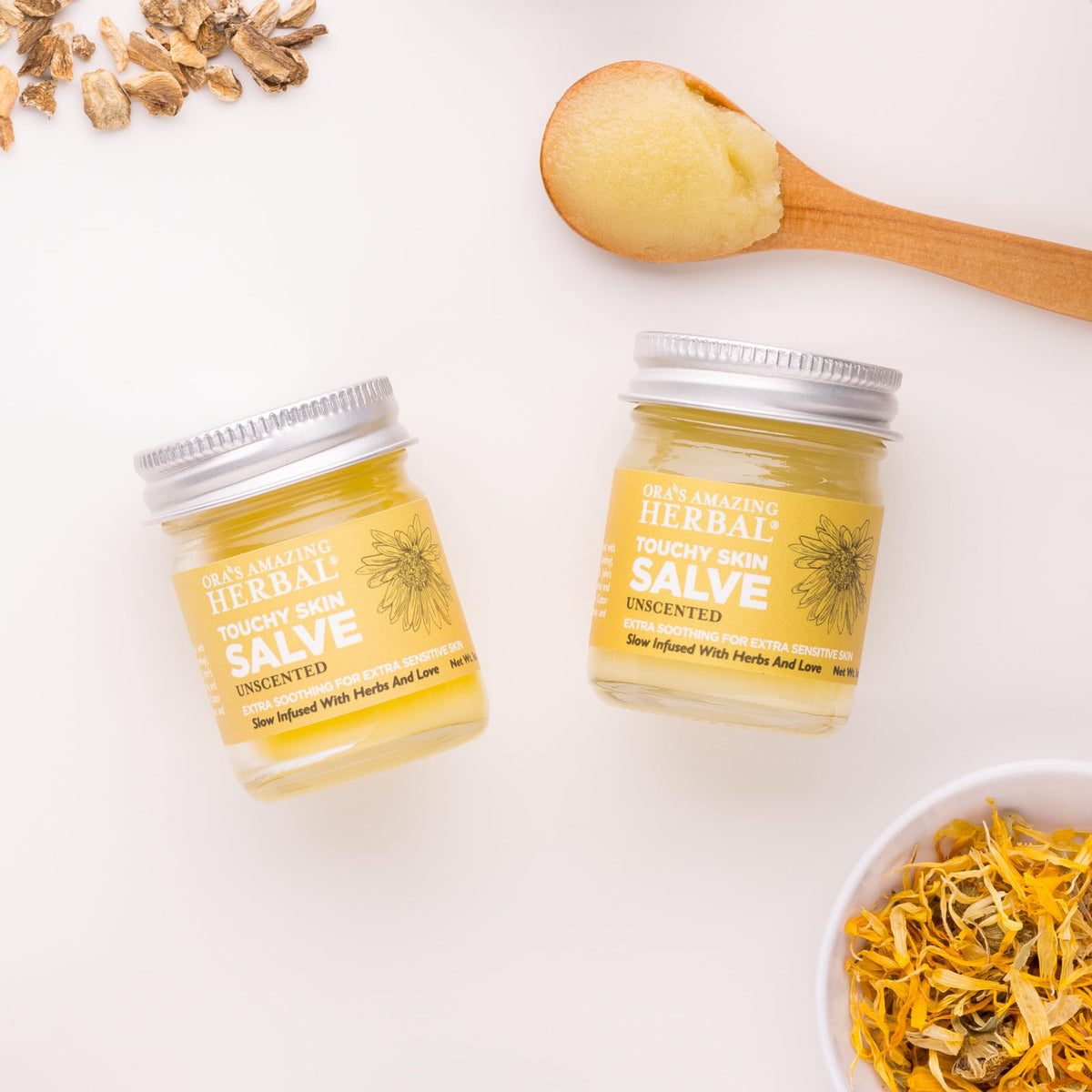 Natural Moisturizing Unscented Calendula Skin Salve, 1 oz 2 Pack T6090