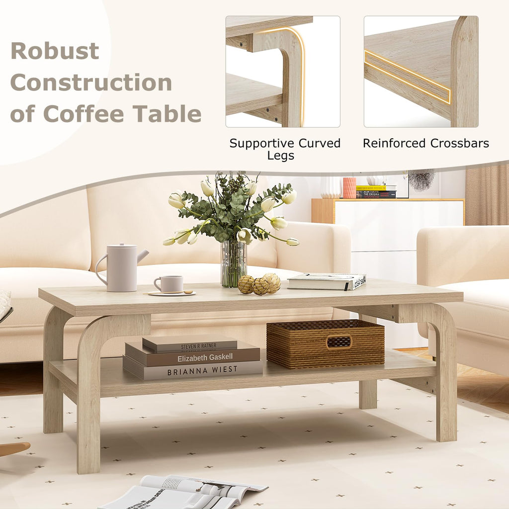 2-Tier Coffee Table with Storage R63351