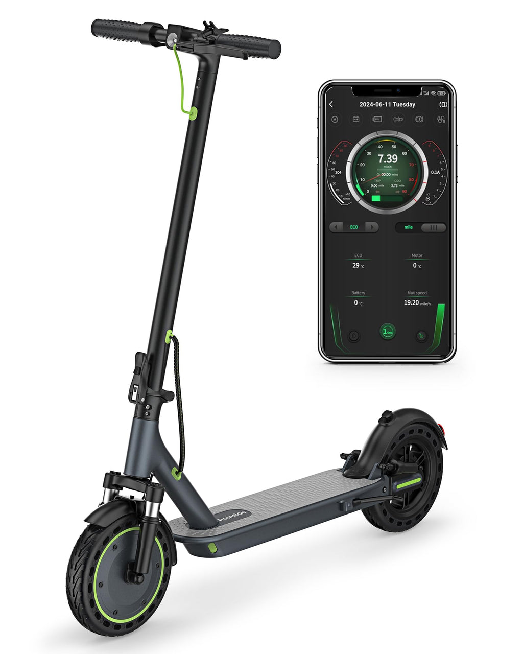 Electric Scooter with Solid Tires, Double Braking System W13076