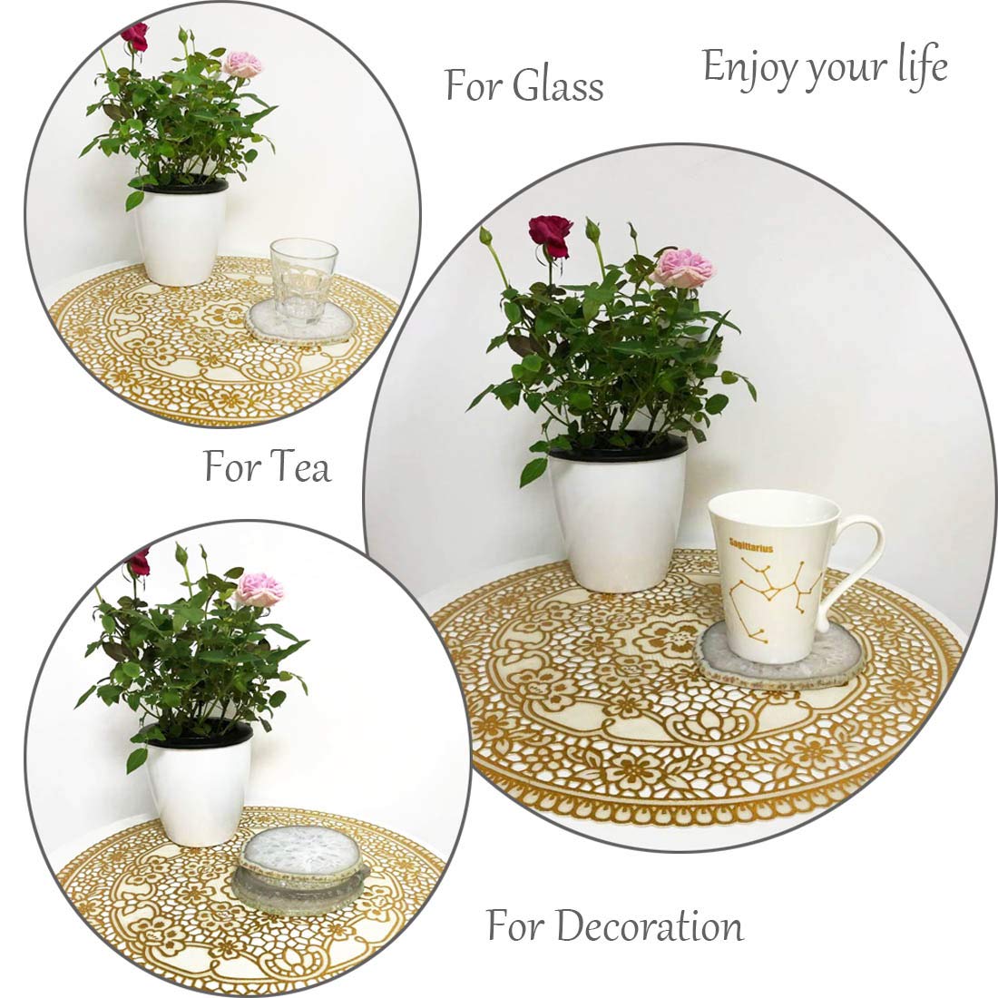 Natural Agate Coasters Set of 4 Z77873