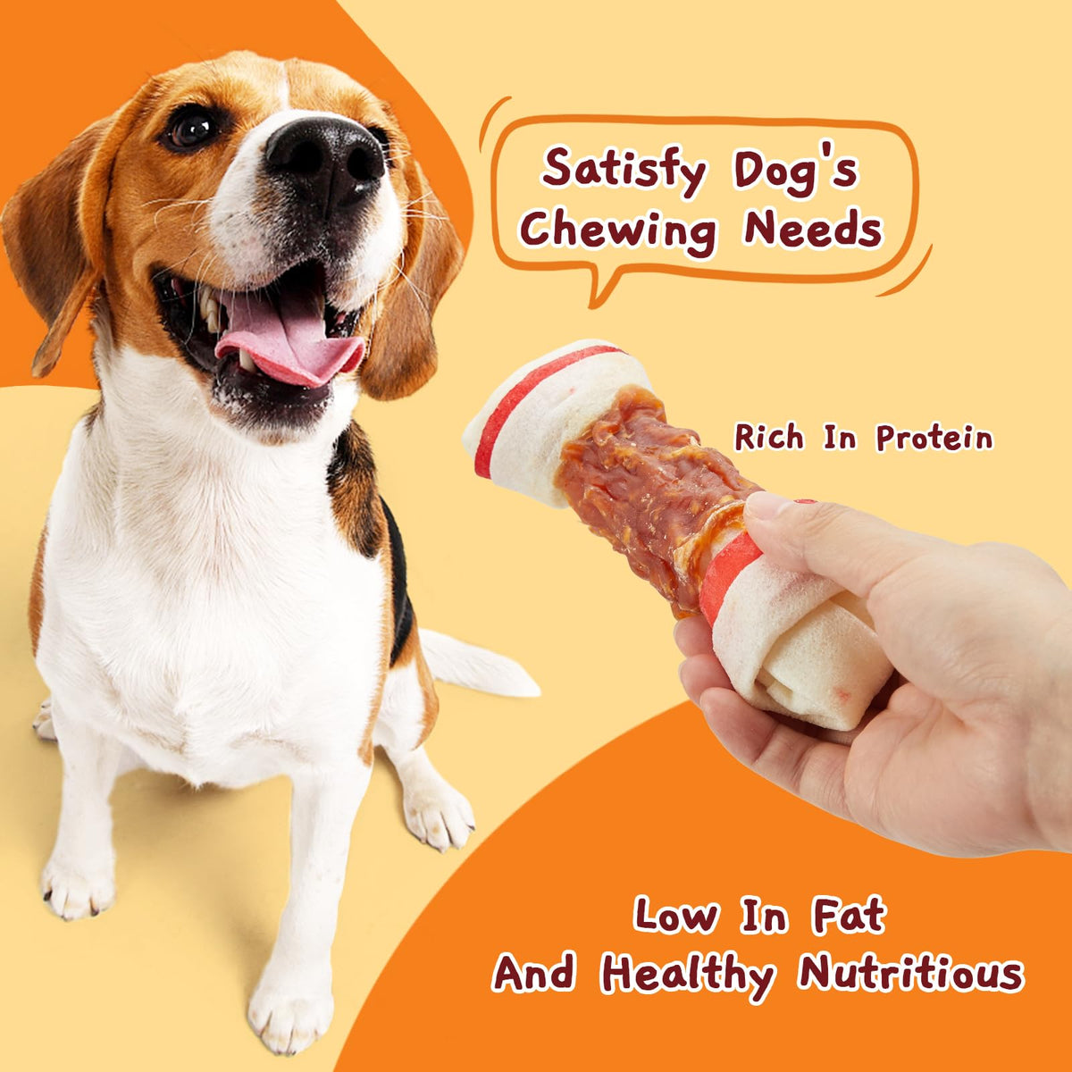 6.5" Chicken Wrapped Rawhide Knotted Bones, 2 lb (3 Packs) X596682