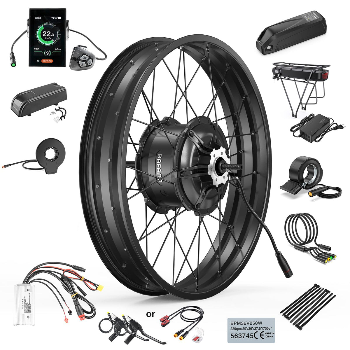 1000W Rear Hub Motor Fat Tire Ebike Conversion Kit E47373