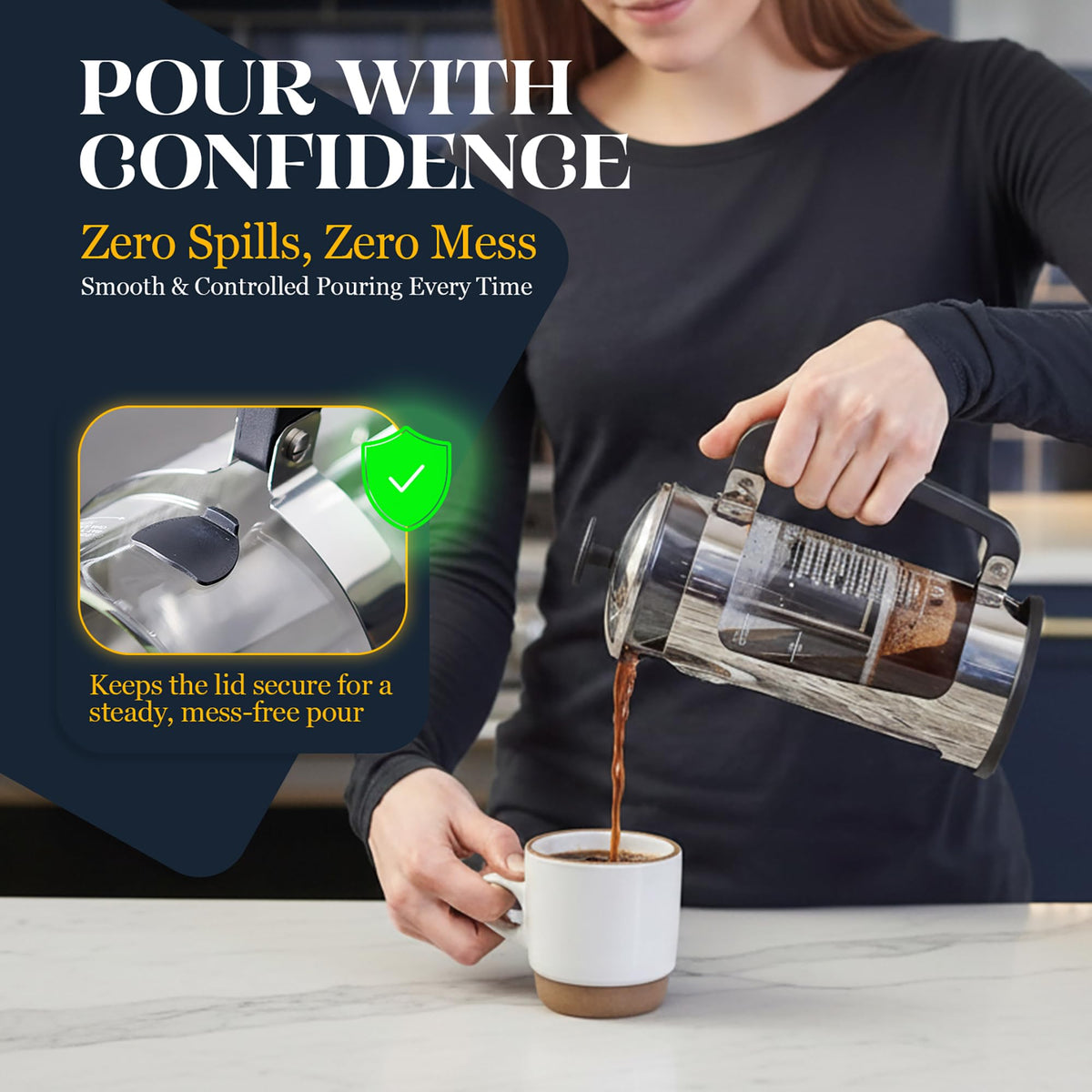 32oz Stainless Steel French Press Coffee Maker Q472