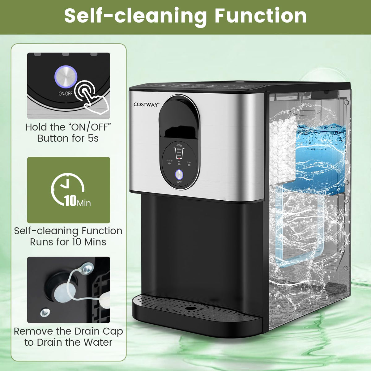 Self Dispensing Nugget Ice Maker Countertop 56Lbs/24H F87239