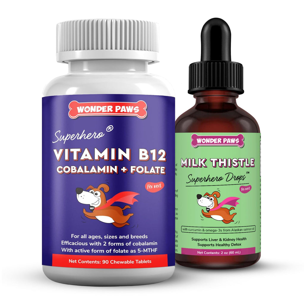 Vitamin B12 Chewable Tablets Plus Milk Thistle Drops 90 Chews 2 Ounces D885