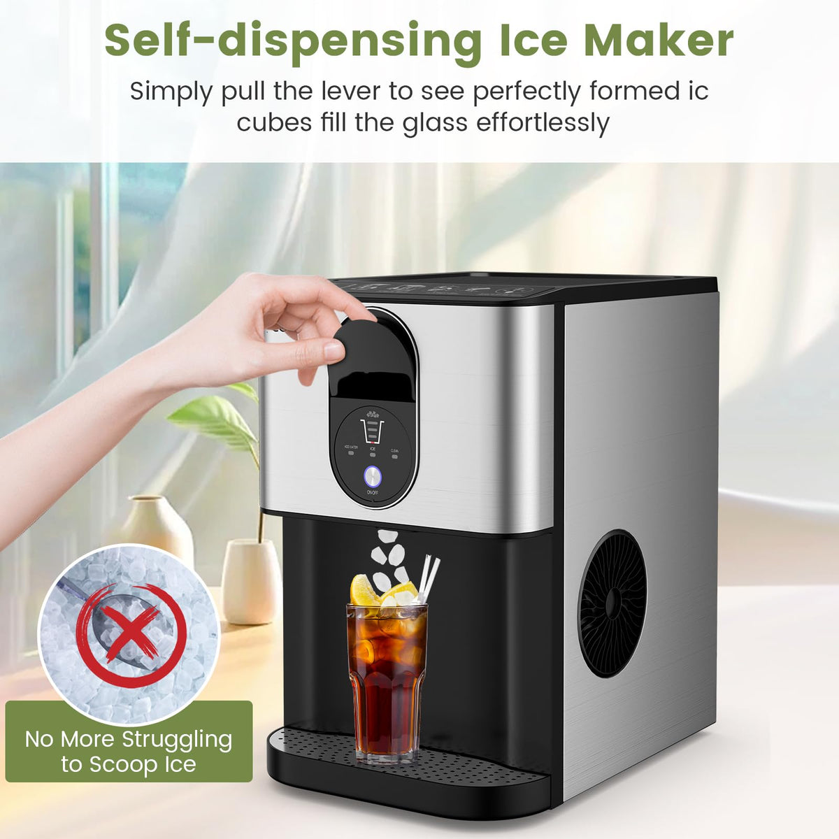Self Dispensing Nugget Ice Maker Countertop 56Lbs/24H F87239