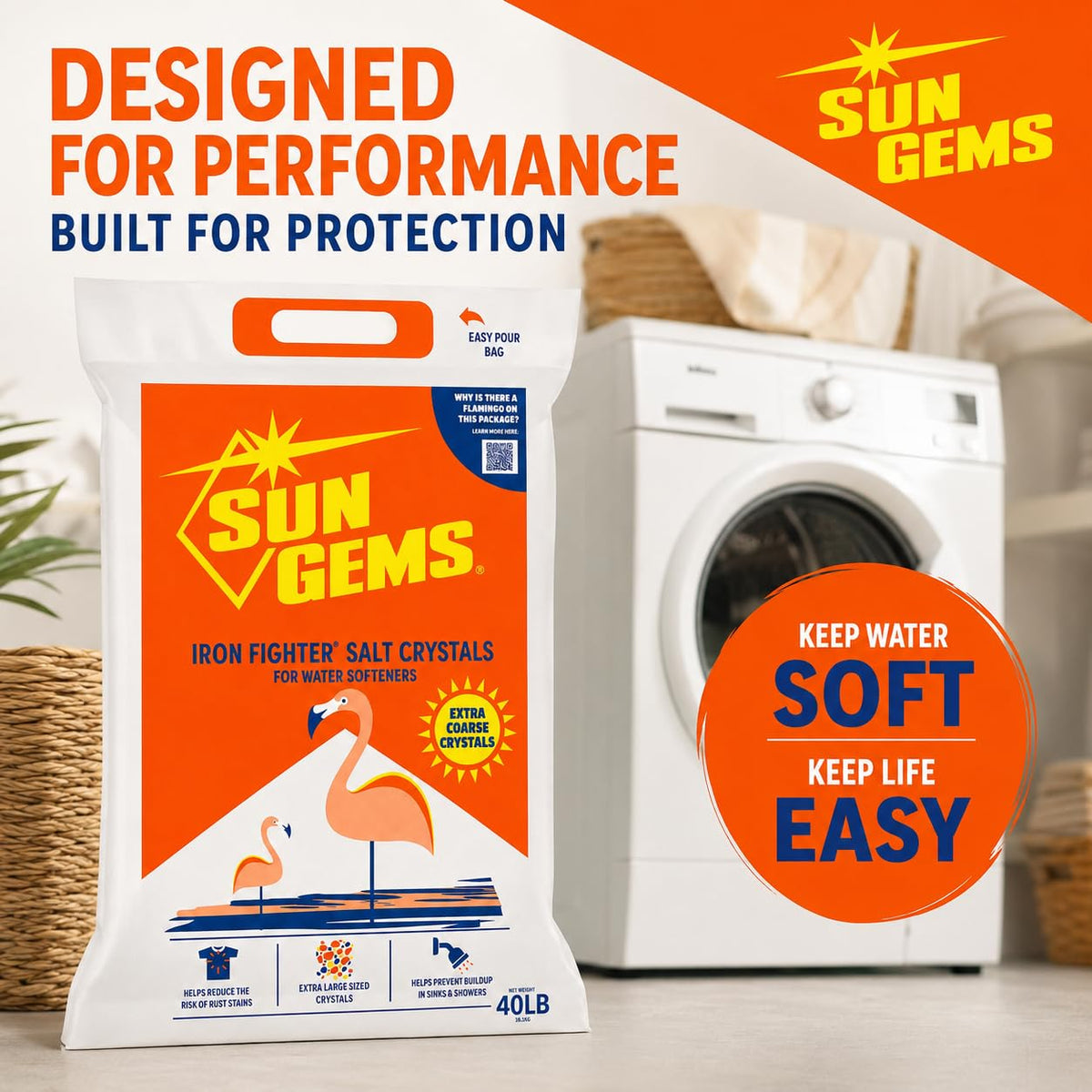 40 lb Extra Coarse Water Softener Salt Crystals J2389