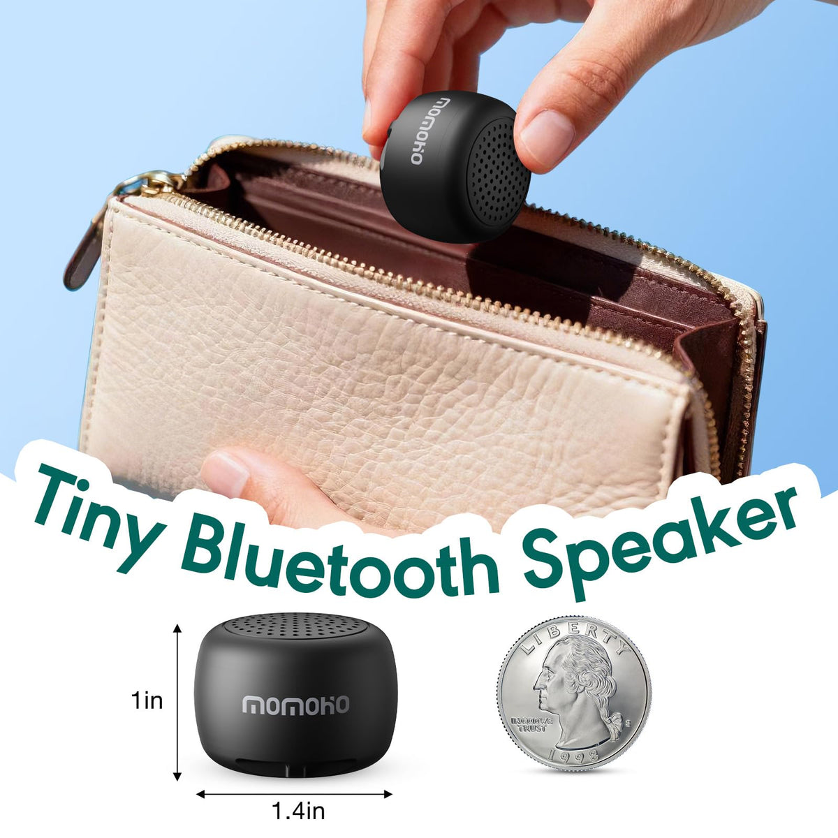 Black Mini Bluetooth Speaker with Built-in Mic W624