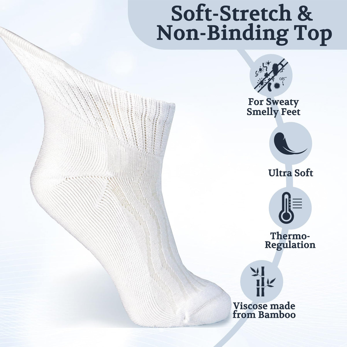 Bamboo Viscose Ankle Diabetic Socks 6 Pairs G6328