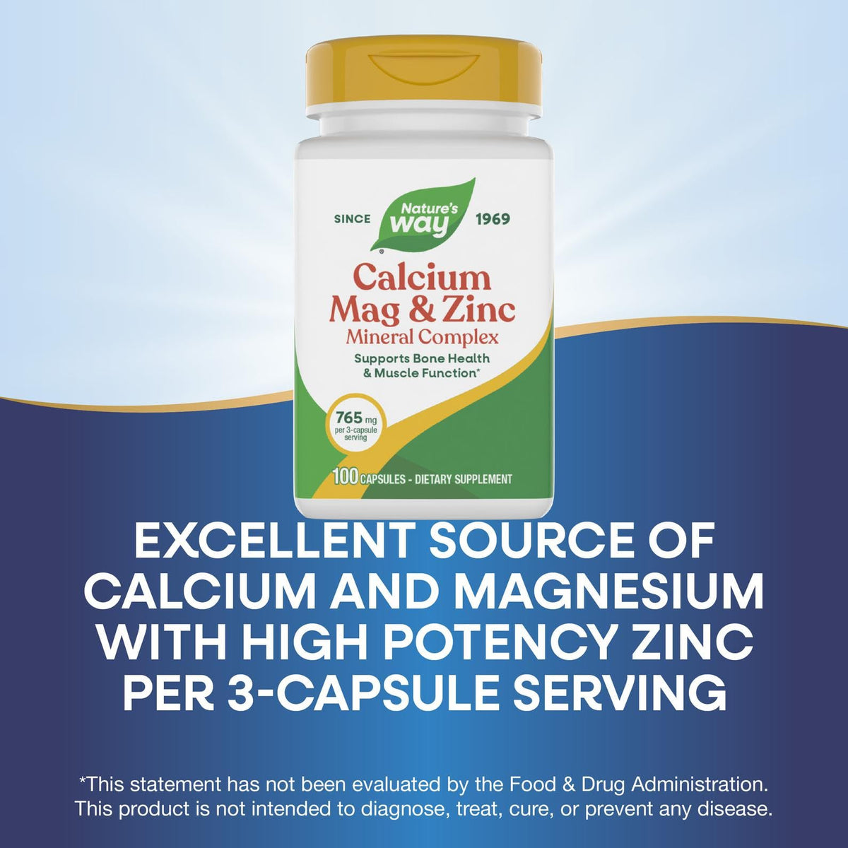 Calcium Magnesium & Zinc Mineral Complex 100 Capsules Q1101