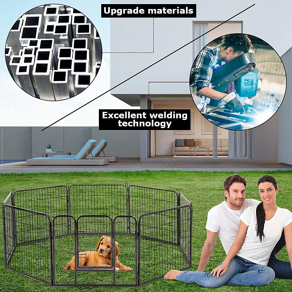 32" 8 Panel Heavy Duty Metal Dog Playpen P38489