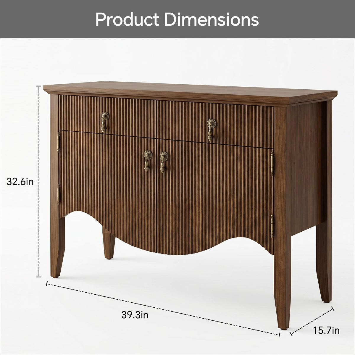 40" Fluted Buffet Cabinet with Drawer W6238