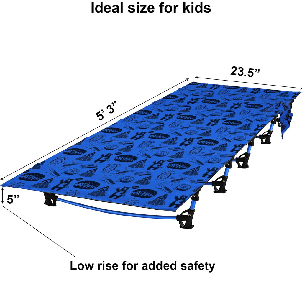 Blue Portable Folding Kids Camping Cot T690487