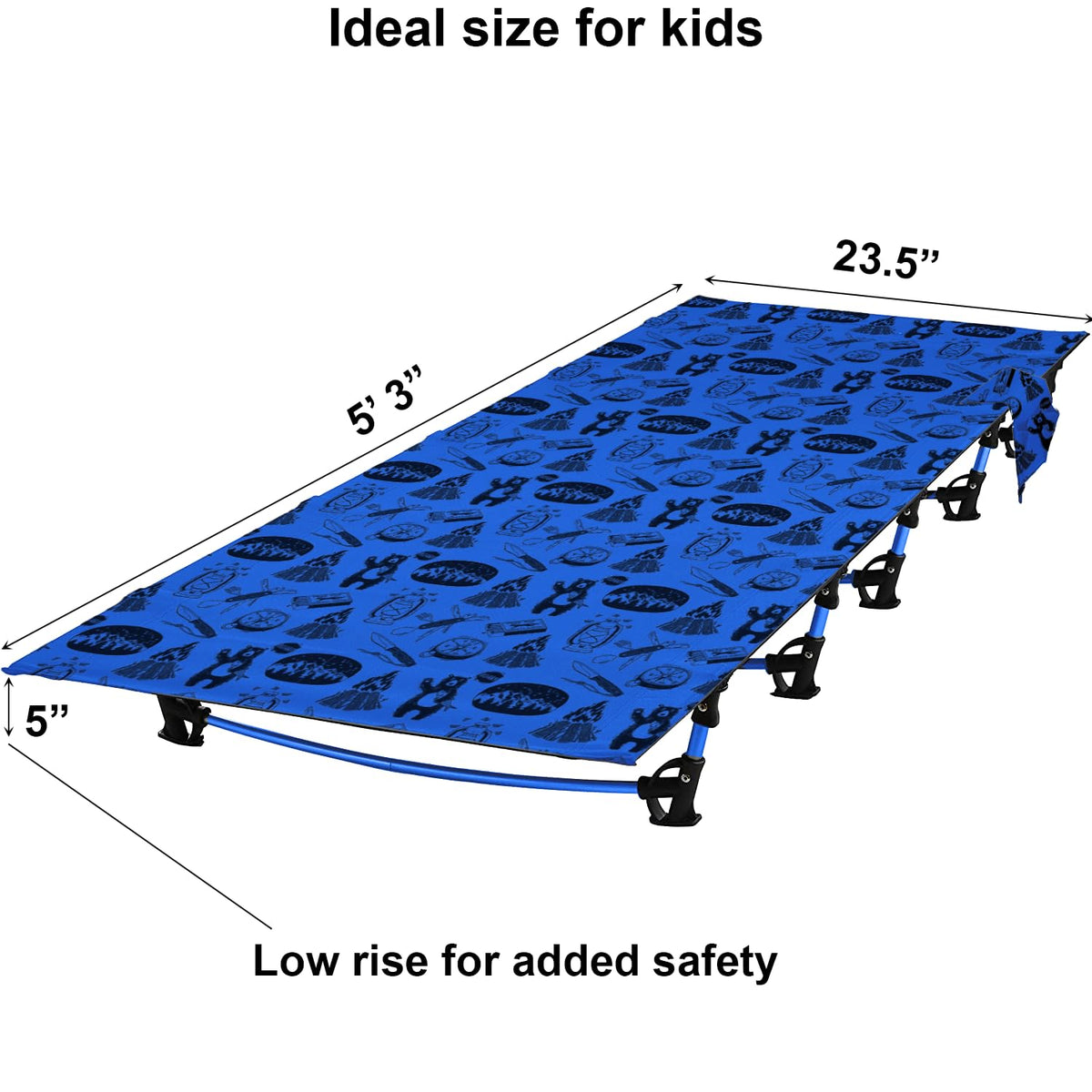 Blue Portable Folding Kids Camping Cot T690487